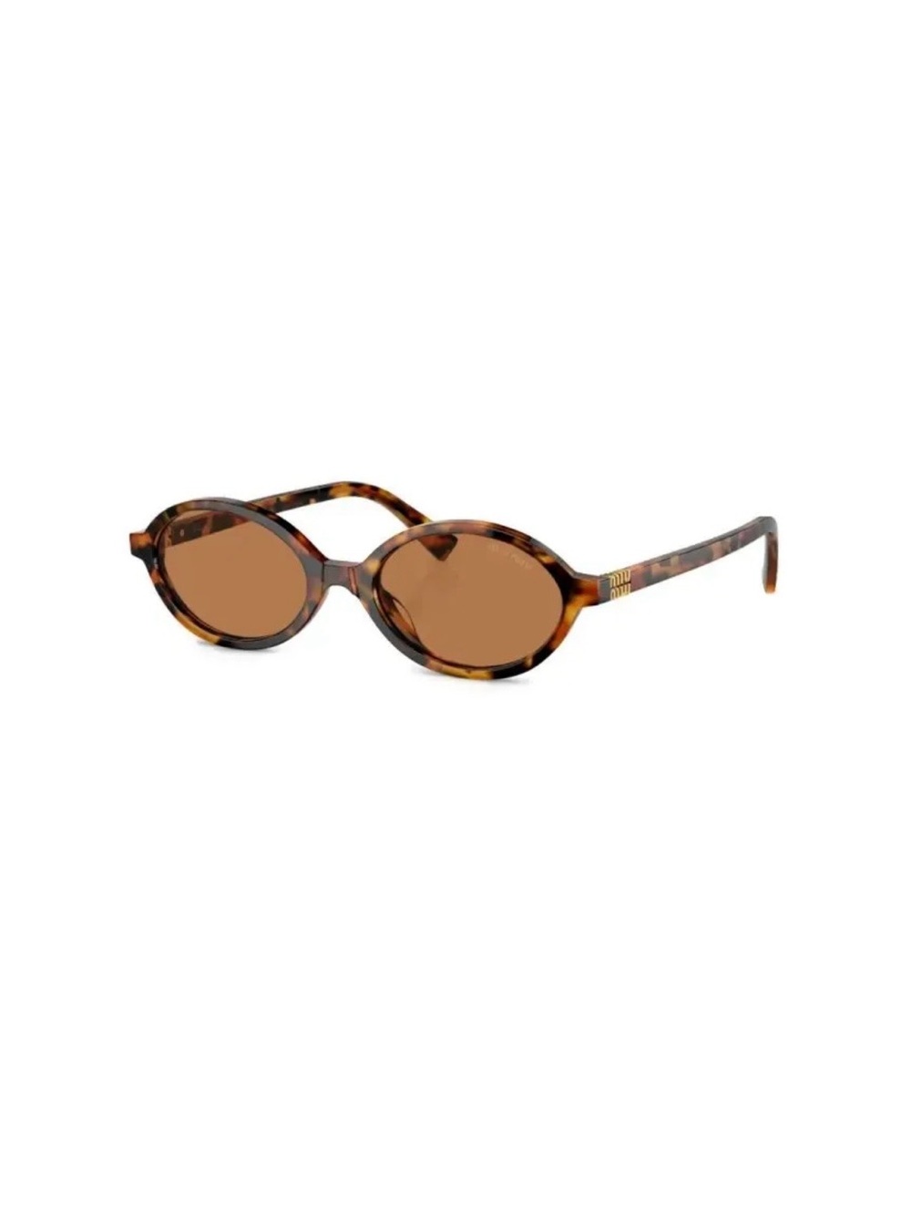 Miu Miu Tortoiseshell Oval Sunglasses with Brown Lenses - Picture 3 of 8